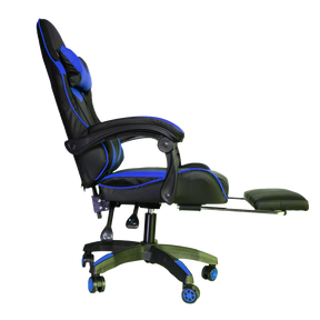 Silla Gamer SiGamers Reclinable Ergonomica con Reposapiés Azul